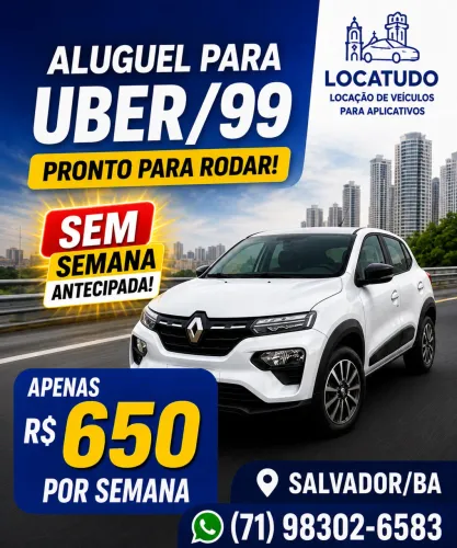 Alugo para UBER/99/PARTICULAR - SEM SEMANA ANTECIPADA