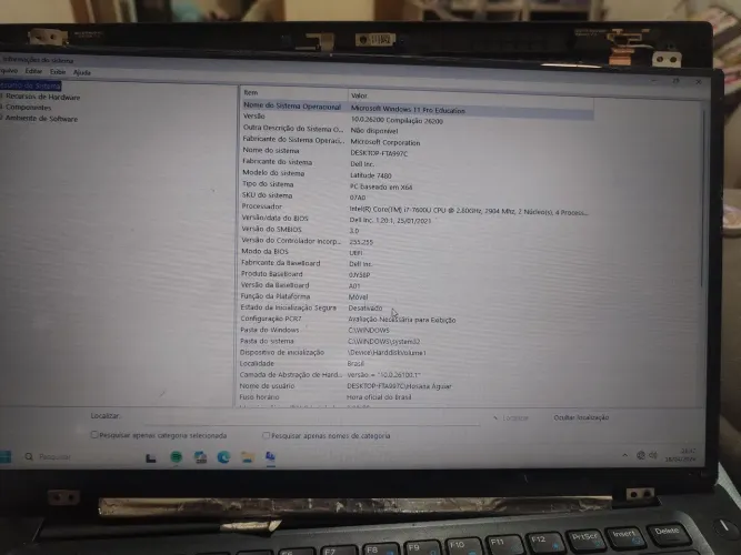 Carcaça Dell Latitude 7480 com placa core i7 7