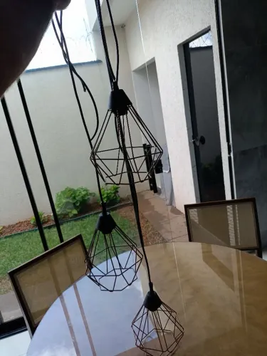 Luminária tripla cobre
