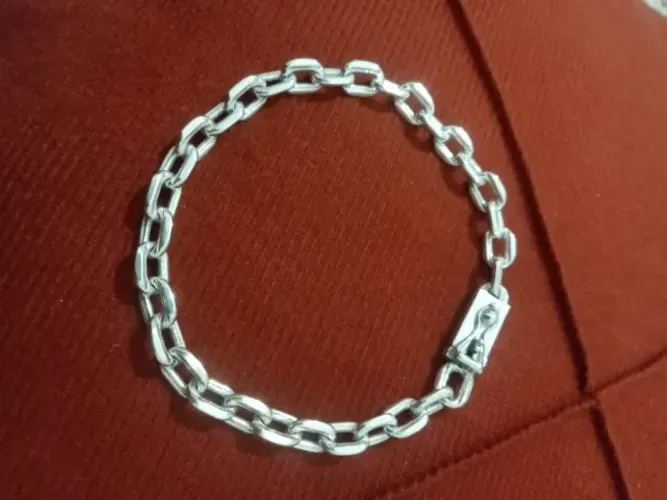 Pulseira masculina grossa em prata 950 legítima, 22cm