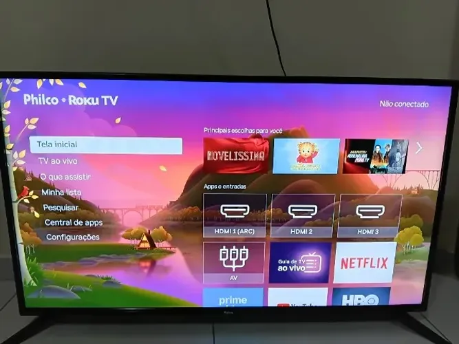 Smart TV Philco 42" LED Full HD - Sistema Roku (Estado de Nova!)