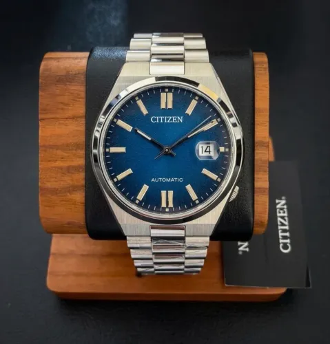 Relógio Citizen Tsuyosa Azul Texturizado Automático Novo