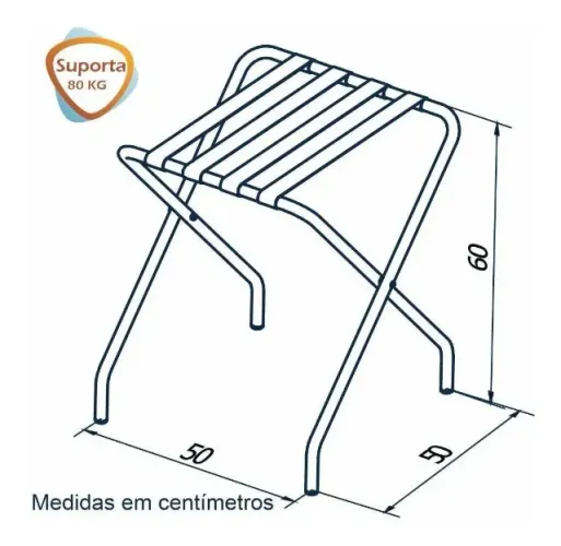 Suporte Apoio Para Malas Dobrável Alumínio Prata