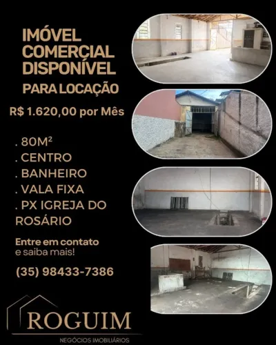 MG Ponto comercial para locação 80m² , no centro de Andrelândia MG