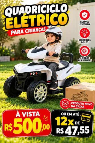 ? Quadriciclo Elétrico Infantil Branco - Novo na Caixa!