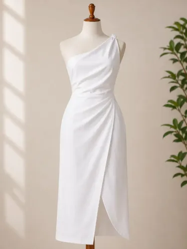 Vestido Midi Branco com Bojo - Syster Store