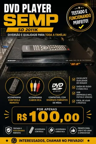 Aparelho DvD portátil Semp