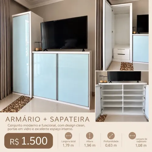 Título: Armário planejado + sapateira em vidro - R$ 1.500