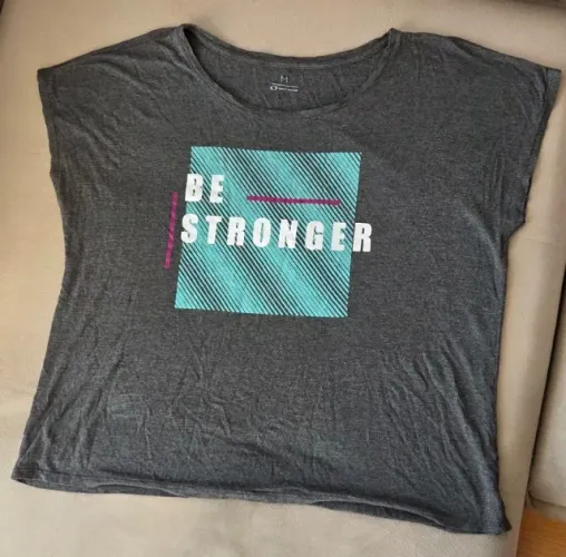 T-shirt Mescla "Be Stronger" Get Over - Tamanho M