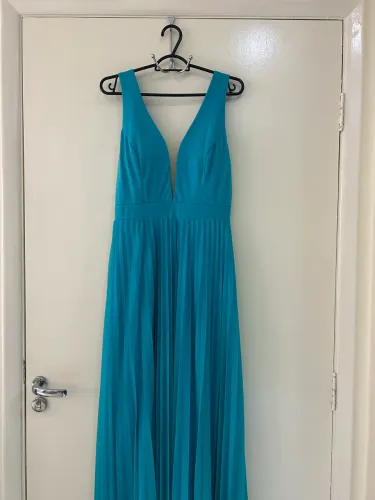 Vestido turquesa longo