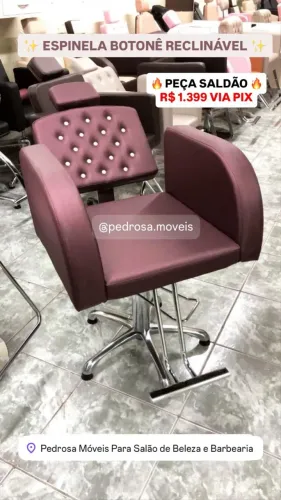 Cadeira Hidráulica Espinela Botonê Reclinável para Maquiagem Cabeleireiros Nova