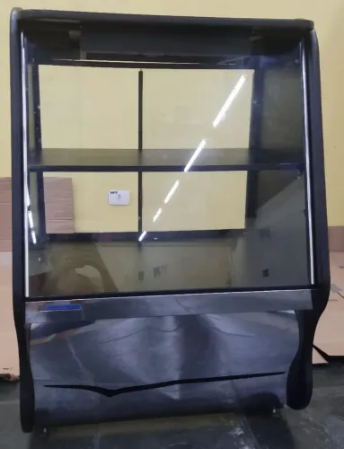 Balcão Caixa Com Vitrine Expositora Ormifrio Inox Vidro Curvo