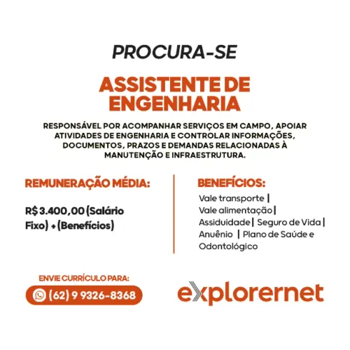 ASSISTENTE DE ENGENHARIA - ANAPOLIS GO