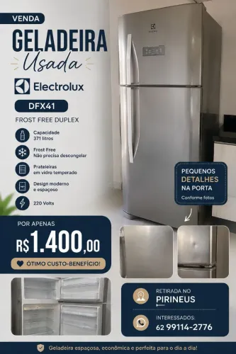 Geladeira Inox Eletrolux