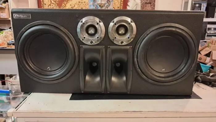 Caixa trio falcon subwoofer 12 driver corneta tweeter