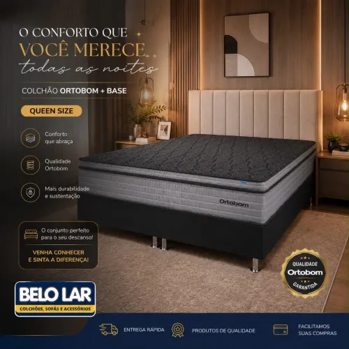 Cama e Colchão Queen Ortobom
