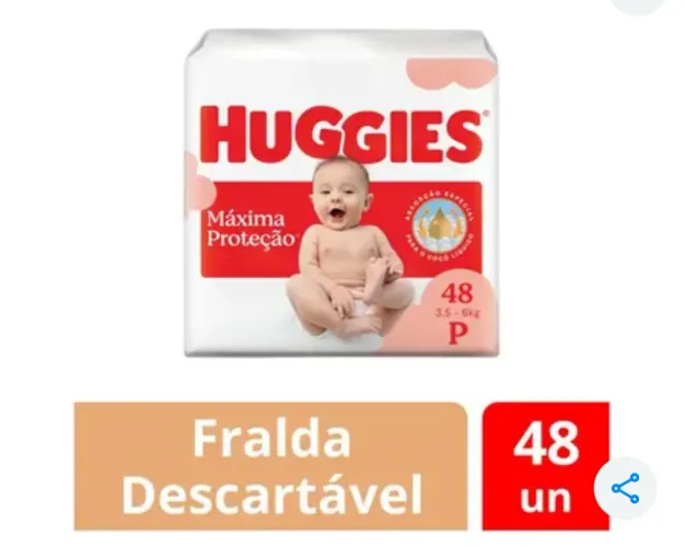 Fralda Huggies P 48 unidades