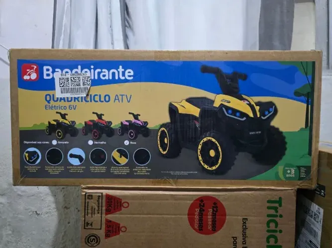Quadriciclo Bandeirante Elétrico 6V Infantil Luz Som Música Lacrado Rosa