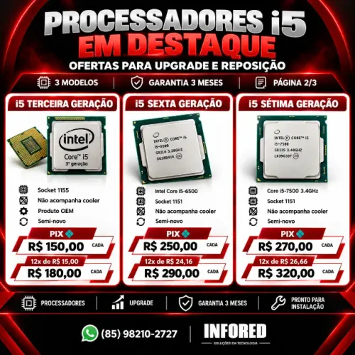 Processadores Intel Core i5 em Destaque