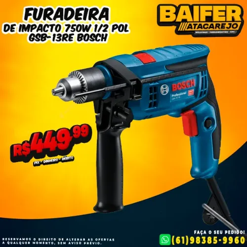 Furadeira de Impacto 750w 1/2 Pol GSB-13RE Bosch