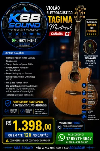 Violão Aço Tagima Montreal Canadá eletrico