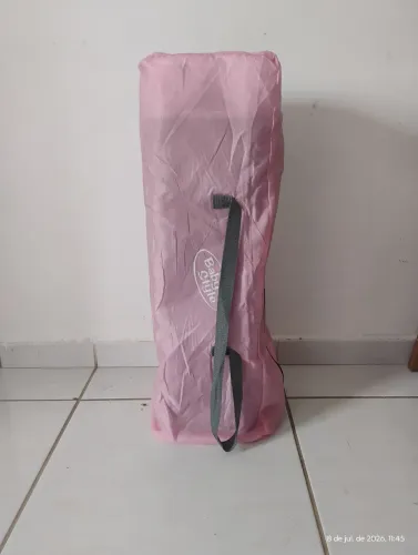 Berço tela Rosa/cinza seminovo