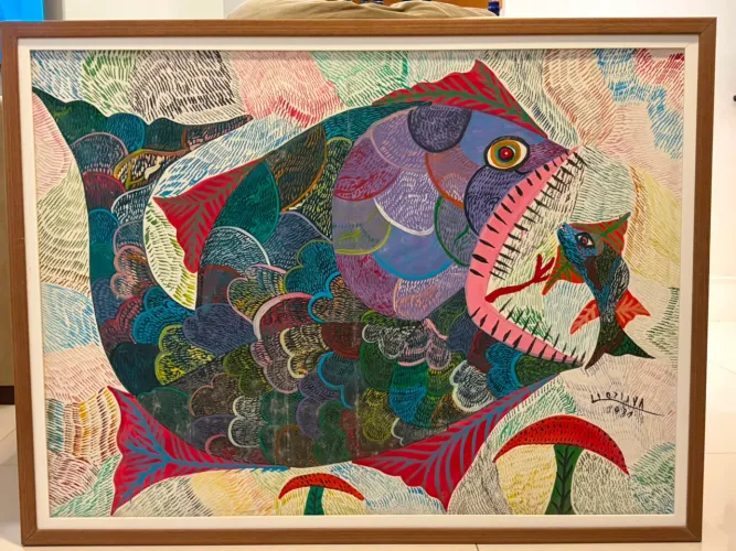 Quadro Chico da Silva - Óleo sobre Tela Original (1981) - 81 x 62 cm - Com Certificado