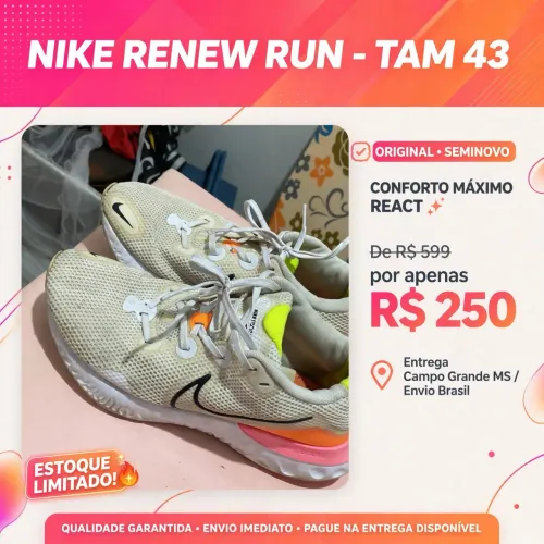 Tênis Nike renew run tamanho 43