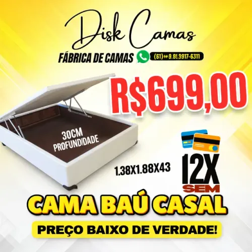 CAMA BOX BAÚ CASAL COM SUPER DESCONTO E DIRETO DA FÁBRICA!