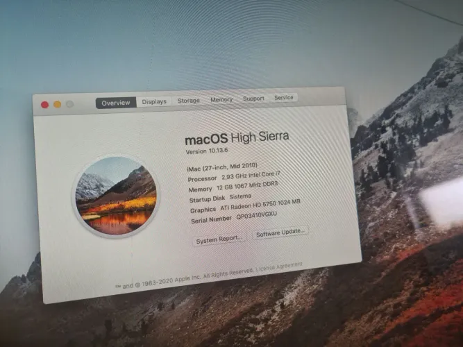 imac a 1312 11,3 i7 