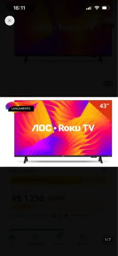 Smart Tv 43 Aoc Led Roku Full Hd Wi-fi 60hz Hdmi Usb 43s5155/78g