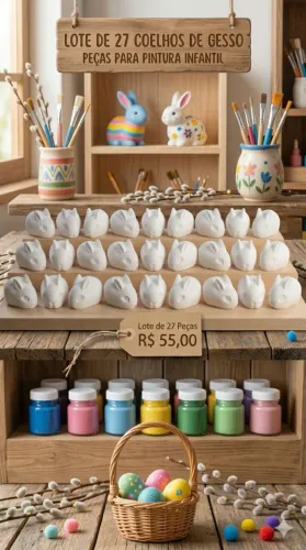 Coelhos e ovos de páscoa para pintura - Pronta entrega em Curitiba/Retirada hoje