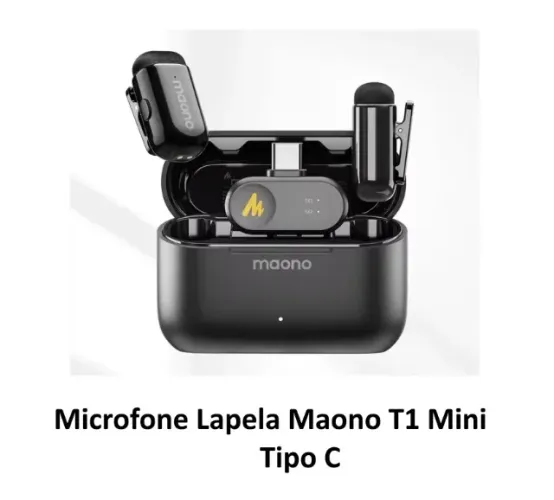 Microfone sem fio de lapela Maono T1 Mini Type-C