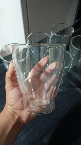 Jogo de copo de vidro borossilicato 370 ml com 5 peças 