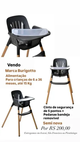 Cadeira de Alimentação Burigotto Semi Nova