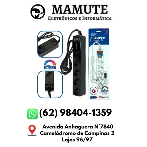 Filtro de linha com protetor contra surtos (DPS) - 127/220 volts - 10 amperes - 5 tomadas 