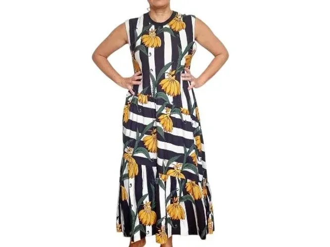 vestido farm estampado rodado 100% algodão tam. gg