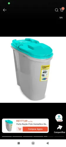 Balde de ração 40 litros 