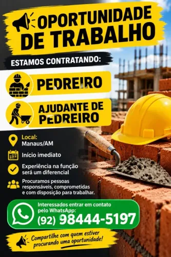 Ajudante e pedreiro