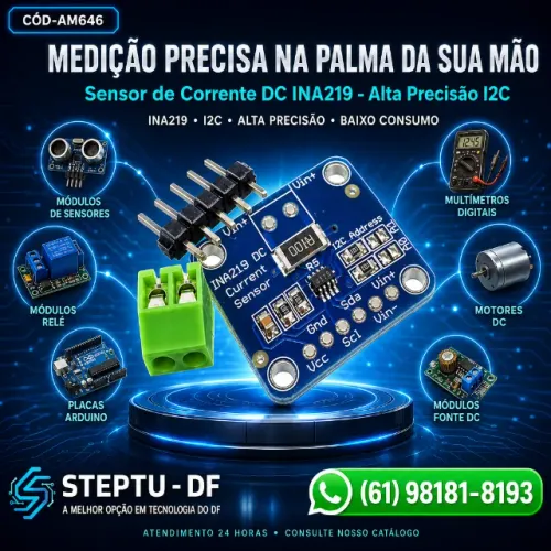 Sensor De Corrente Dc Alta Precisão I2c Ina219 Automação Automação Robótica COD-AM646