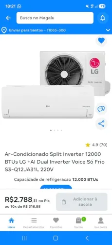 Ar condicionado NOVO 12MIL btu Inverter 