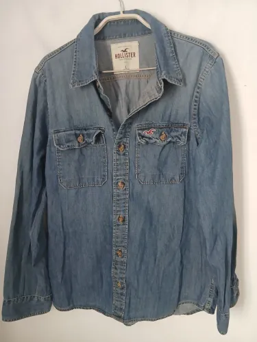 CAMISA JEANS HOLLISTER CO. ORIGINAL MODELAGEM SLIM VESTE M