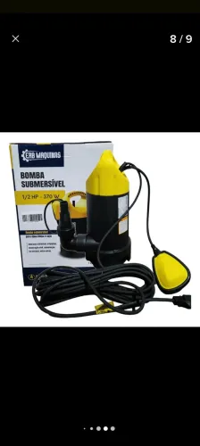 Bomba submersivel água limpa e suja fossa e caixa de gordura 370w 0,5cv + mangueira 10m