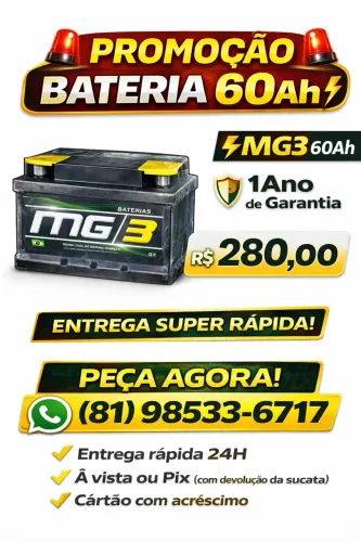Bateria Mg3 60Ah 1 ano de garantia 