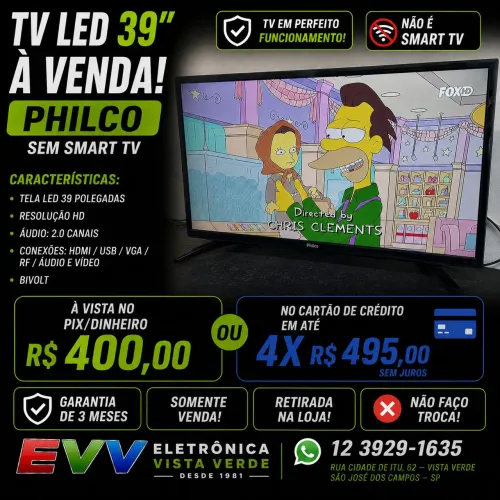 TV LED 39 POLEGADAS (SEM SMART TV)