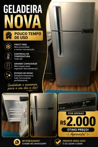 Geladeira Brastemp inox em ótimo estado pouco tempo de uso
