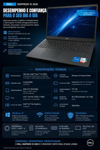 Dell Inspiron 15 3530 - Desempenho e velocidade