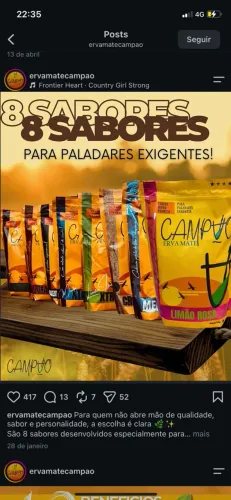 Kit com 4 pacotes de erva mate para Tereré