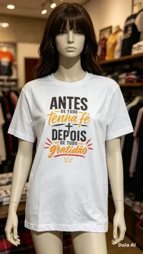Camisa Antes de tudo tenha fé depois de tudo gratidão