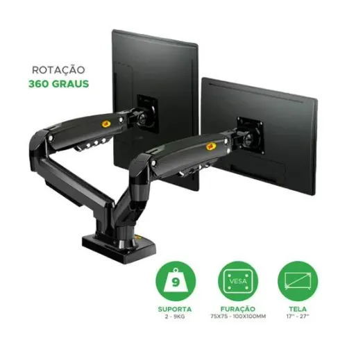 Suporte articulado duplo para dois monitores para até 13 a 32" Pol